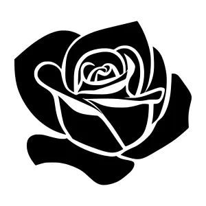 Black & White Rose Silhouette Vector