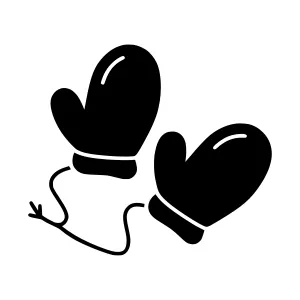 Black Winter Mittens - Simple Icon