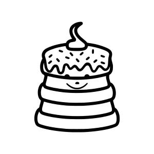 Stack of Pancakes Line Art Icon