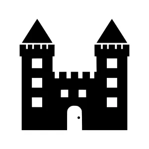 Black Castle Icon - Vector Illustration