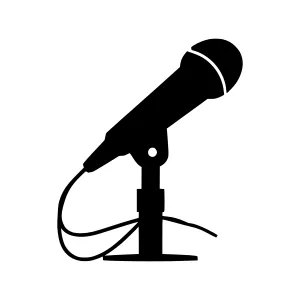 Microphone on Stand - Vector Icon