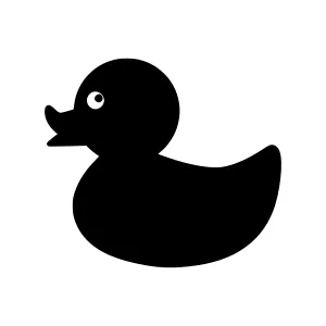 Black Rubber Duck Icon - Simple Vector Illustration