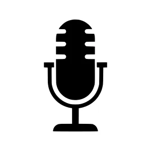 Black Microphone Icon - Vector Illustration
