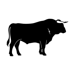 Bull Silhouette Vector Graphic