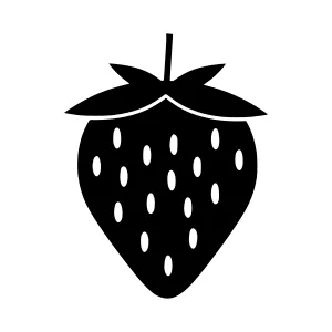 Black Strawberry Icon - Simple Vector Illustration
