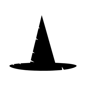 Black Witch Hat Silhouette Vector Icon