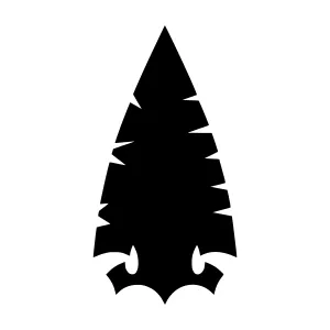 Black Pine Tree Arrow Icon - Vector Graphic