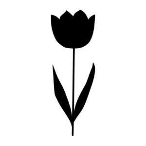 Black Tulip Silhouette Vector Icon
