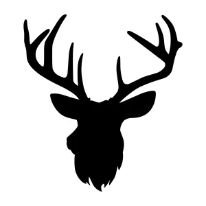 Black Deer Head Silhouette Vector
