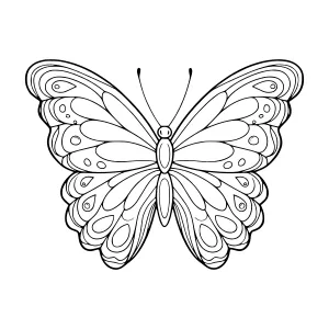 Butterfly Outline Illustration - Black & White