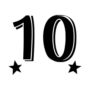 Number 10 Star Vector Illustration