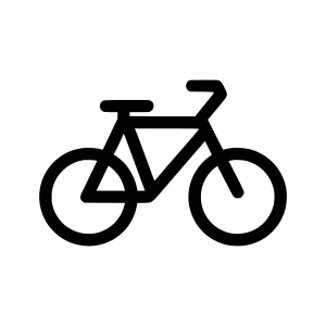 Black Bicycle Icon - Simple Outline Vector