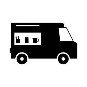 Food Truck Icon - Black Silhouette