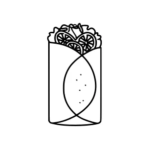 Line Art Taco Wrap Illustration