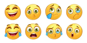 Cartoon Smiley Faces - Variety of Emotions