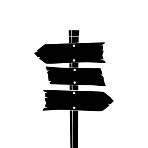 Black Directional Signs - Minimalist Vector