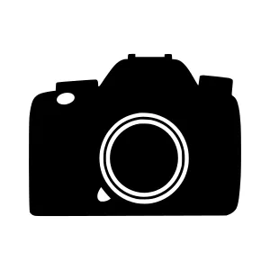 Silhouette Camera Icon - Black & White