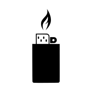 Lighter Icon - Black Silhouette