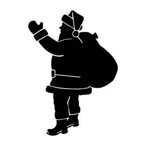 Silhouette Santa Claus Gift Sack