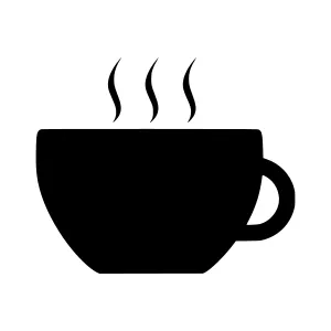 Coffee Cup Silhouette with Steam - Simple Icon
