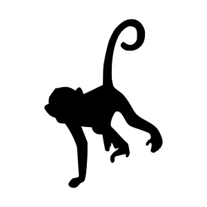 Monkey Silhouette Vector Graphic