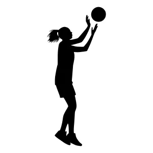 Silhouette Volleyball Player Reaching for Ball