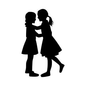 Silhouette Two Girls Dancing