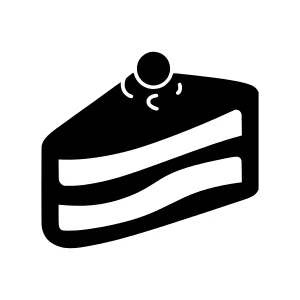 Black Cake Slice Icon - Vector Illustration