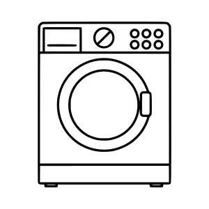 Laundry Machine Icon - Line Art Illustration