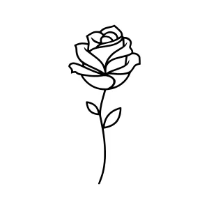 Black Rose Outline Illustration