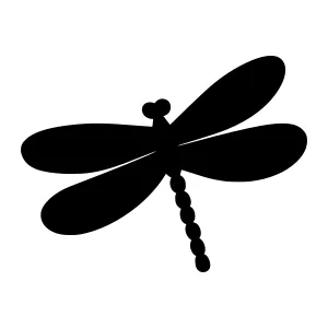 Black Dragonfly Silhouette Vector Graphic