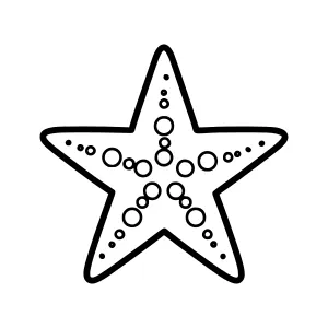 Starfish Outline Vector Illustration