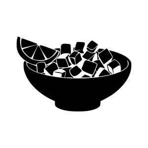 Black & White Fruit Bowl Illustration
