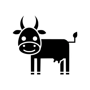Black Cow Icon - Simple Vector Illustration