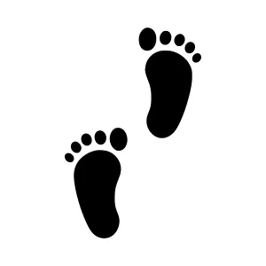 Footprints Silhouette Vector Icon