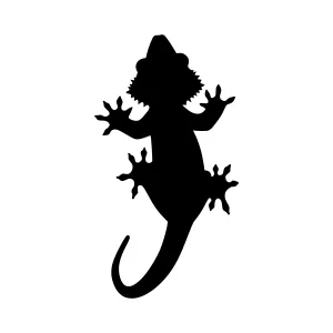 Black Silhouette Gecko Vector Graphic
