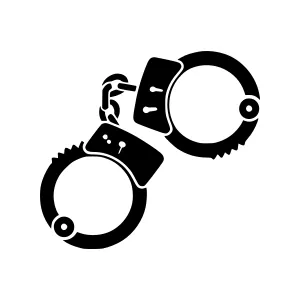 Black Handcuffs Silhouette Icon