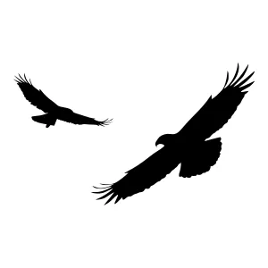 Silhouette Eagles Flying - Minimalist Graphic Design