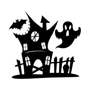 Halloween Ghost House Silhouette