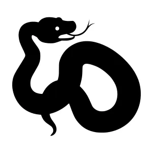 Black Snake Silhouette Vector Icon
