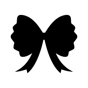 Black Ribbon Bow Icon - Vector Illustration