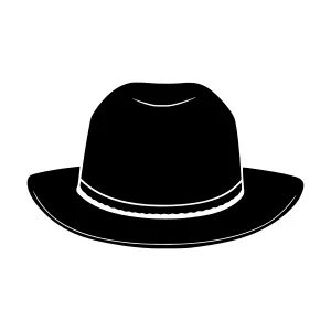 Black Fedora Hat Silhouette Vector Illustration