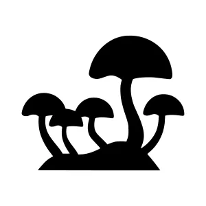 Black Mushroom Icon - Simple Vector Illustration