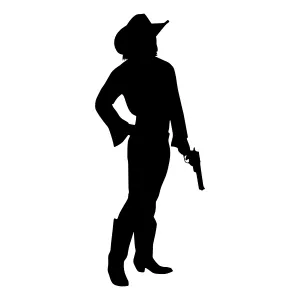 Silhouette Cowboy Gunman Vector Illustration