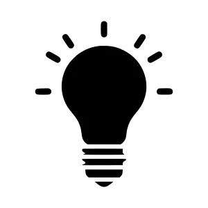 Black Lightbulb Icon - Idea Symbol