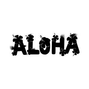 Aloha Floral Typography Design