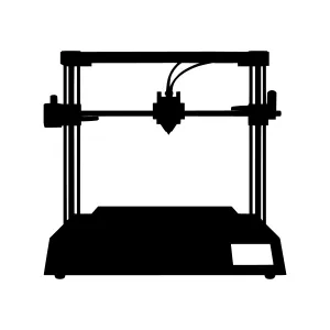 3D Printer Silhouette Vector Icon