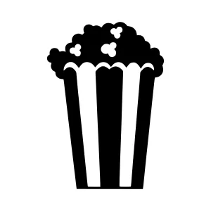 Popcorn Bucket Icon - Black Silhouette