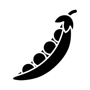 Pea Pod Silhouette Icon - Vector Illustration