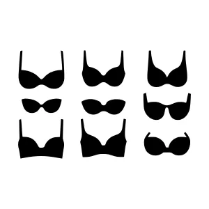 Black Bra & Sunglasses Silhouettes - Minimalist Set